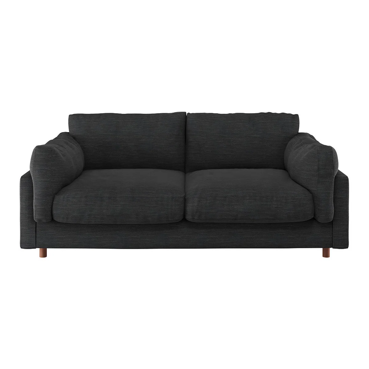 Elkin Charcoal Grey Textured FaBric 3 Seat Sofa, Charcoal – image 1