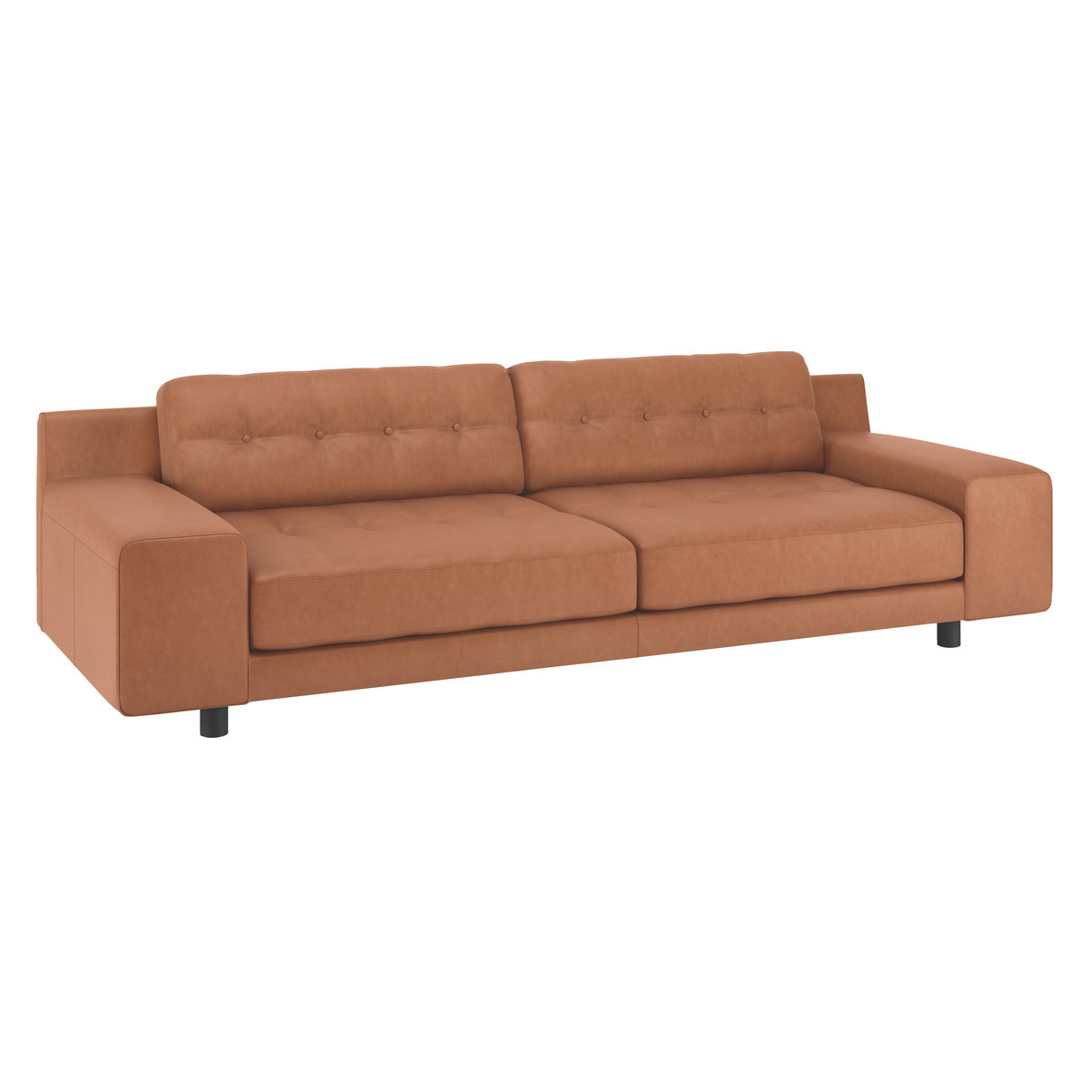 Hendricks Luxury Tan Leater 4 Seater Sofa, Tan – image 3