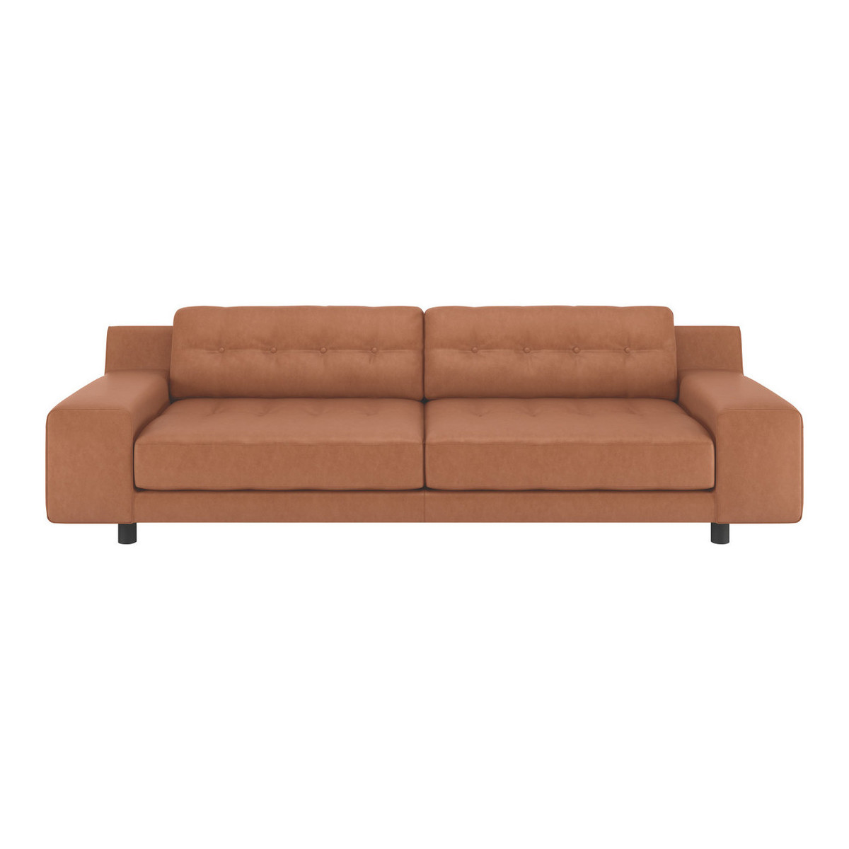 Hendricks Luxury Tan Leater 4 Seater Sofa, Tan – image 1