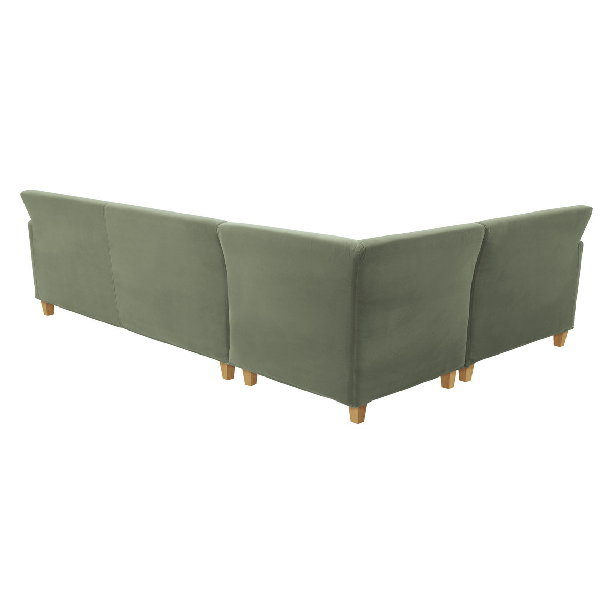 Chester Sage Green Velvet Right-Arm Corner Sofa, Oak Feet, Green Green – image 5