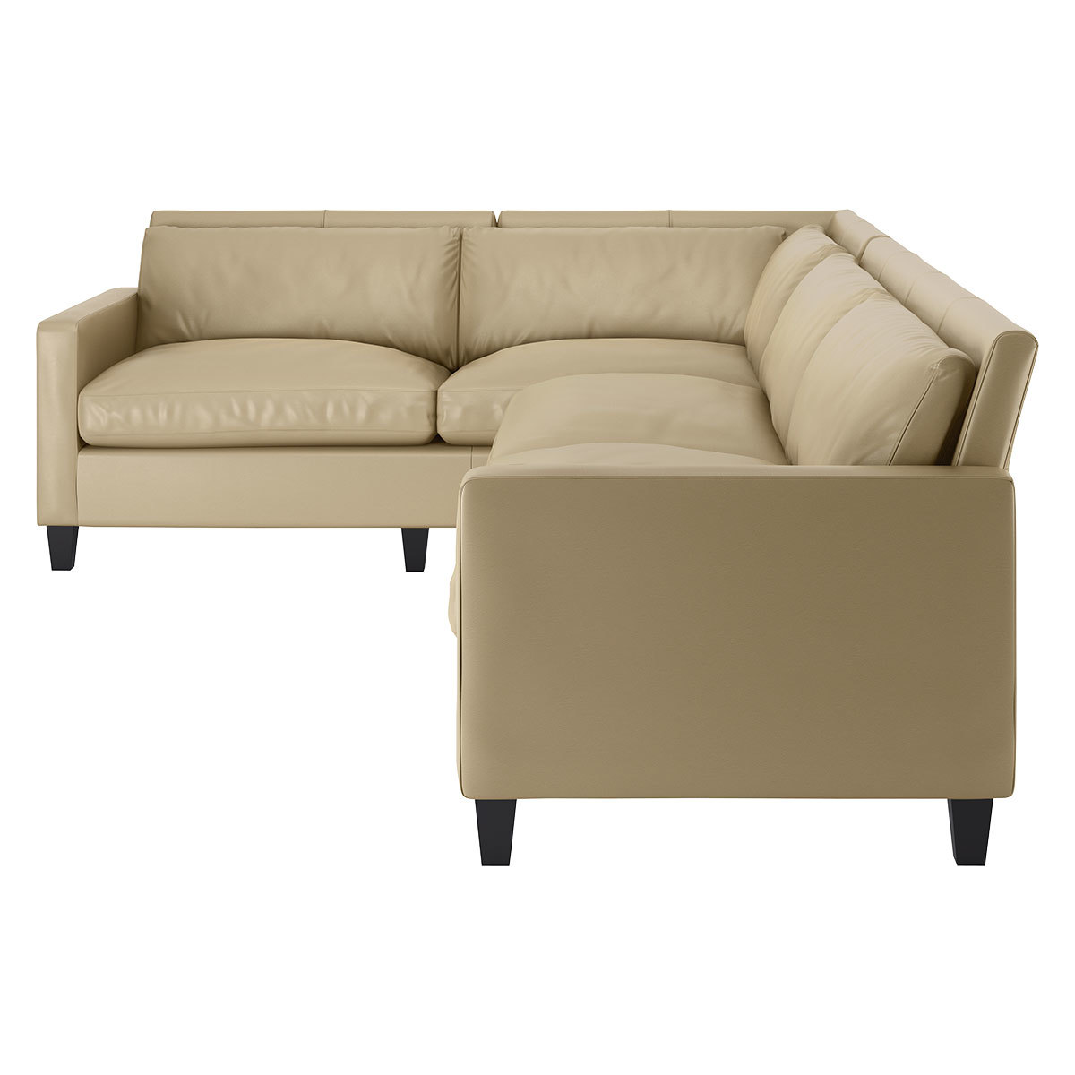 Chester Stone Leather Right-Arm Corner Sofa, Dark Feet, Stone – image 3