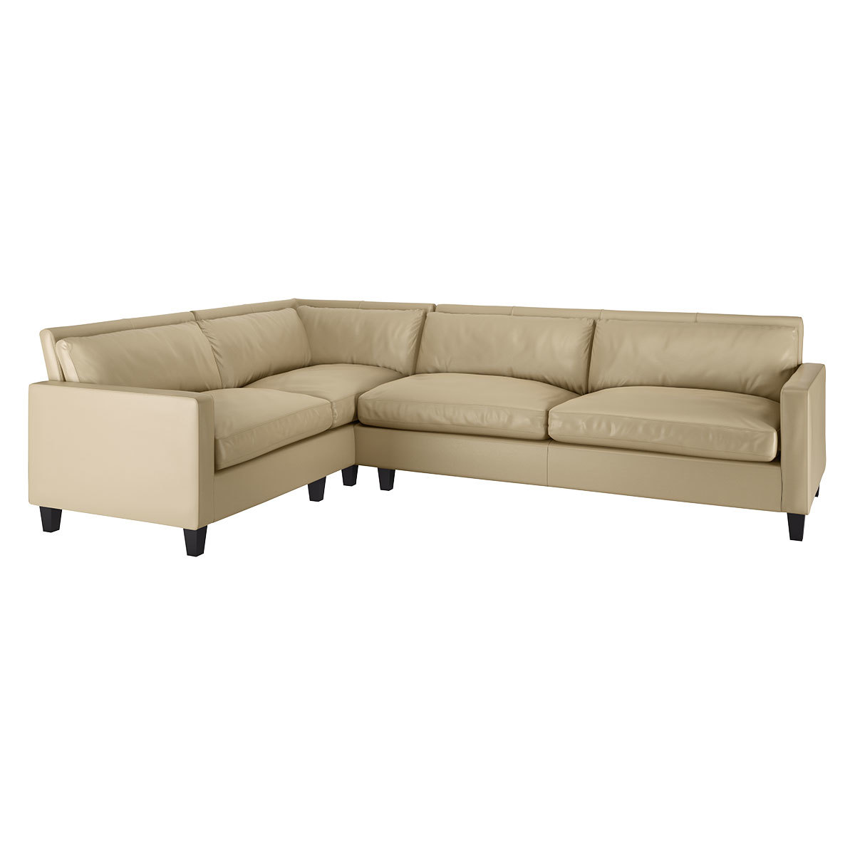 Chester Stone Leather Right-Arm Corner Sofa, Dark Feet, Stone – image 4