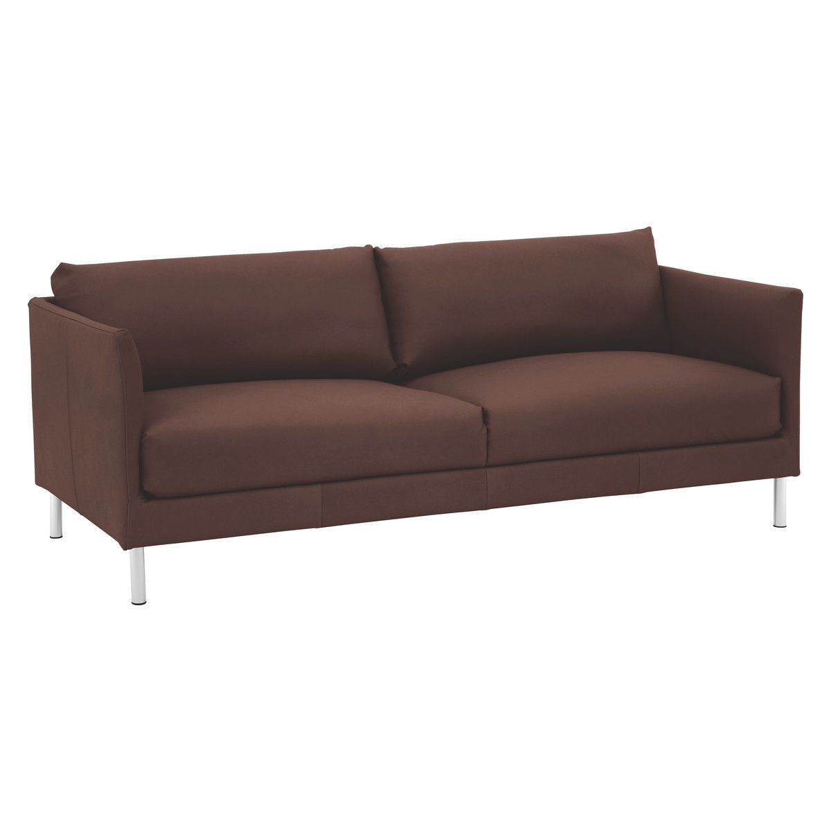 Hyde Brown Premium Leather 3 Seater Sofa, Metal Leg, Brown – image 3