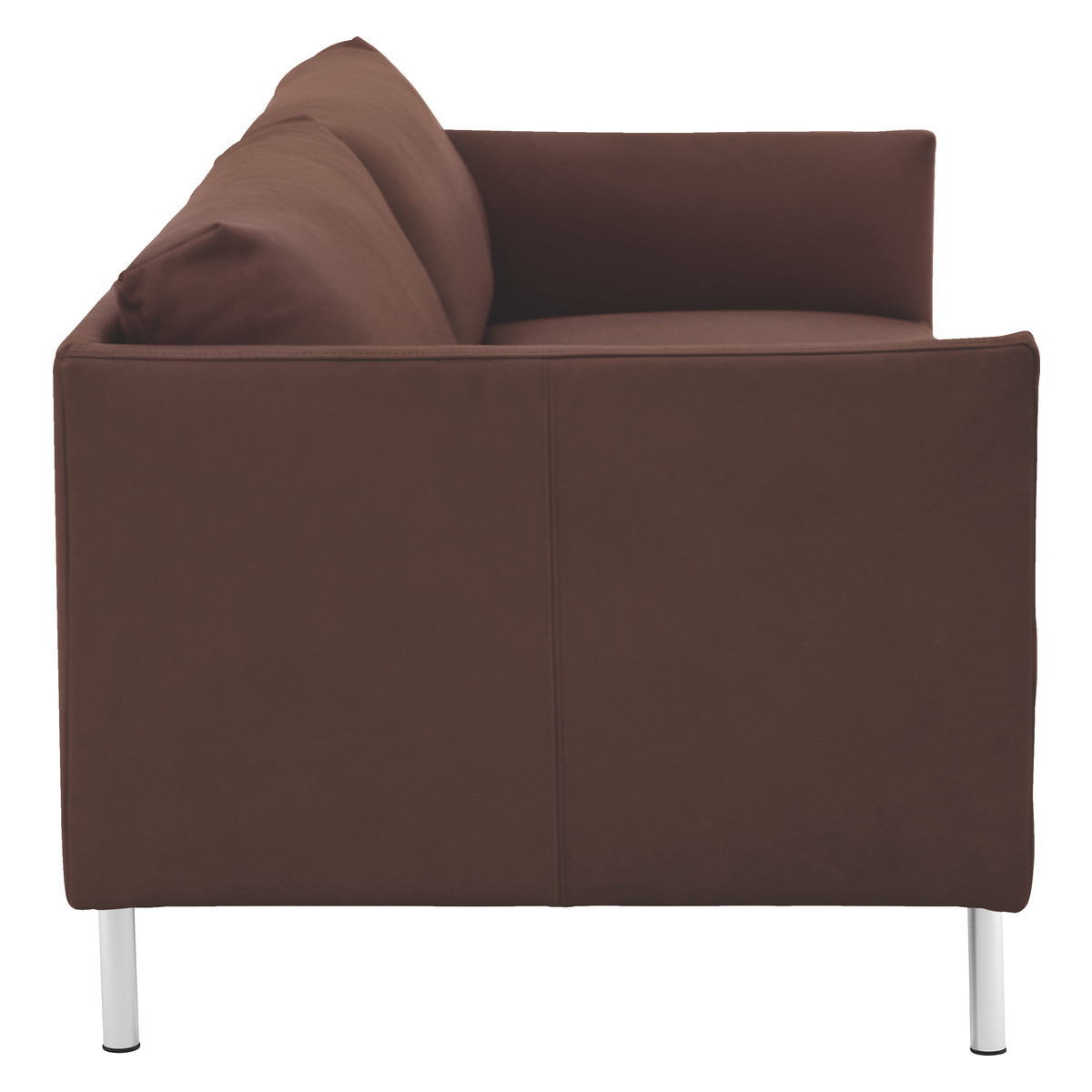 Hyde Brown Premium Leather 3 Seater Sofa, Metal Leg, Brown – image 4