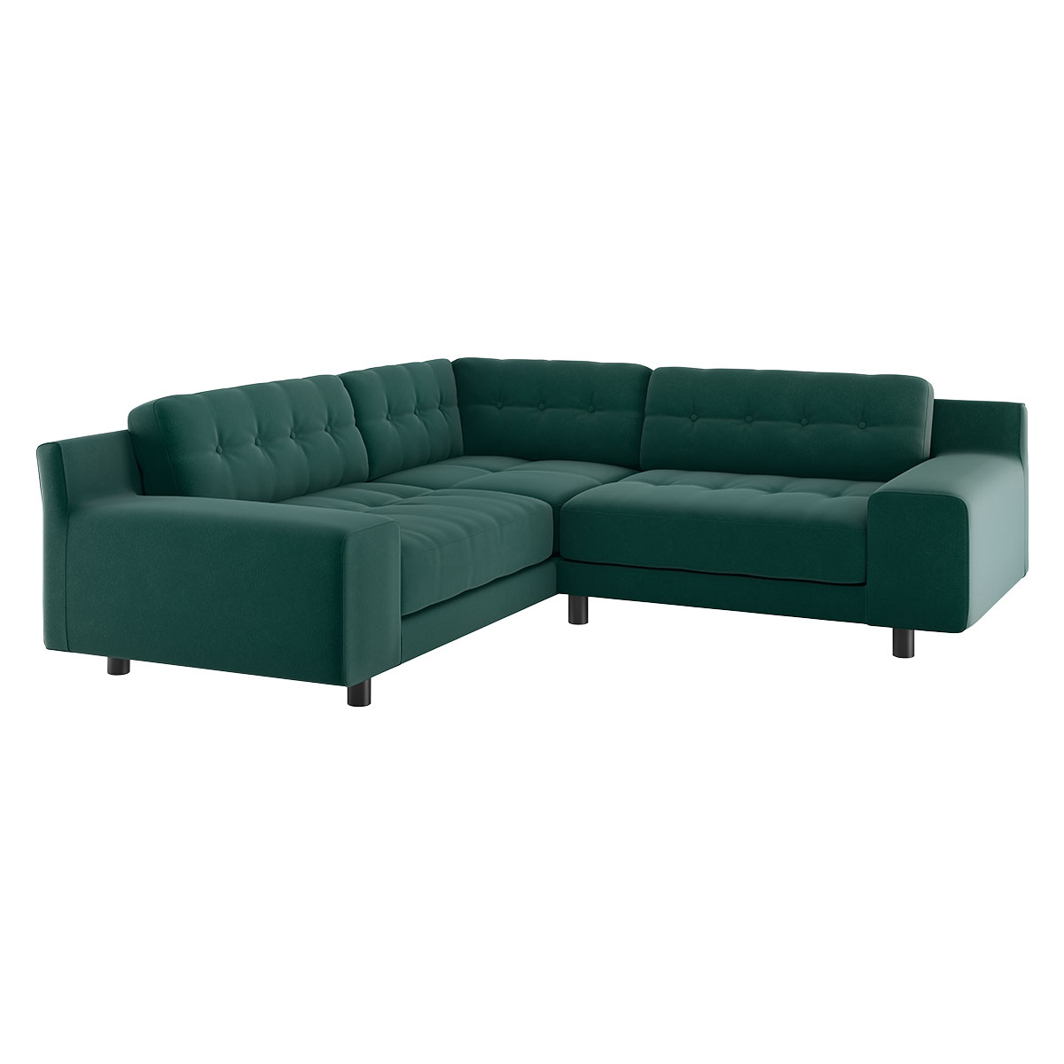 Hendricks Emerald Green Velvet Small Right-Hand Corner Sofa, Green – image 4