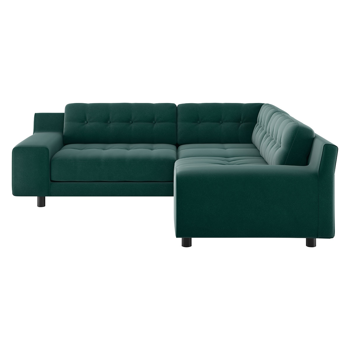 Hendricks Emerald Green Velvet Small Right-Hand Corner Sofa, Green – image 5