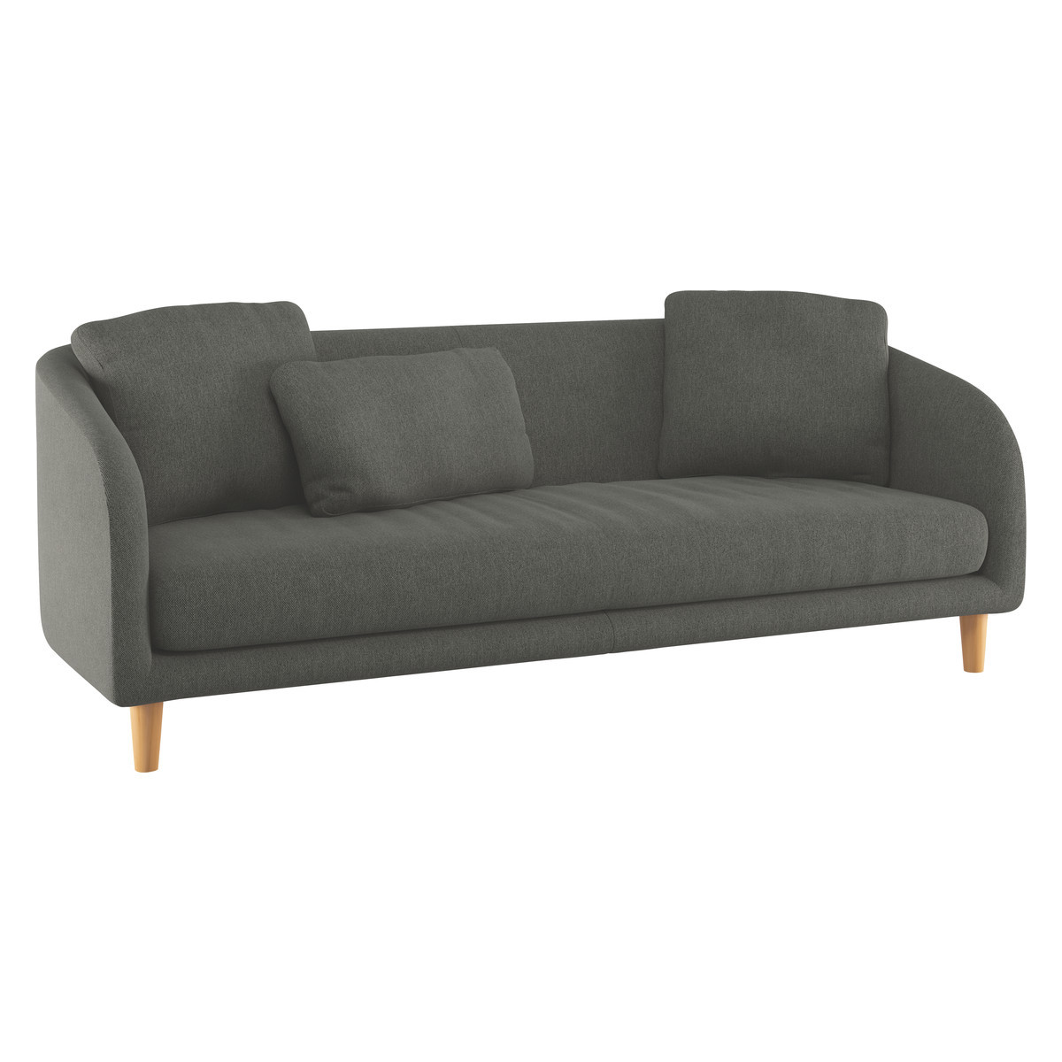 Colby Charcoal Grey FaBric 3 Seater Sofa, Charcoal – image 3
