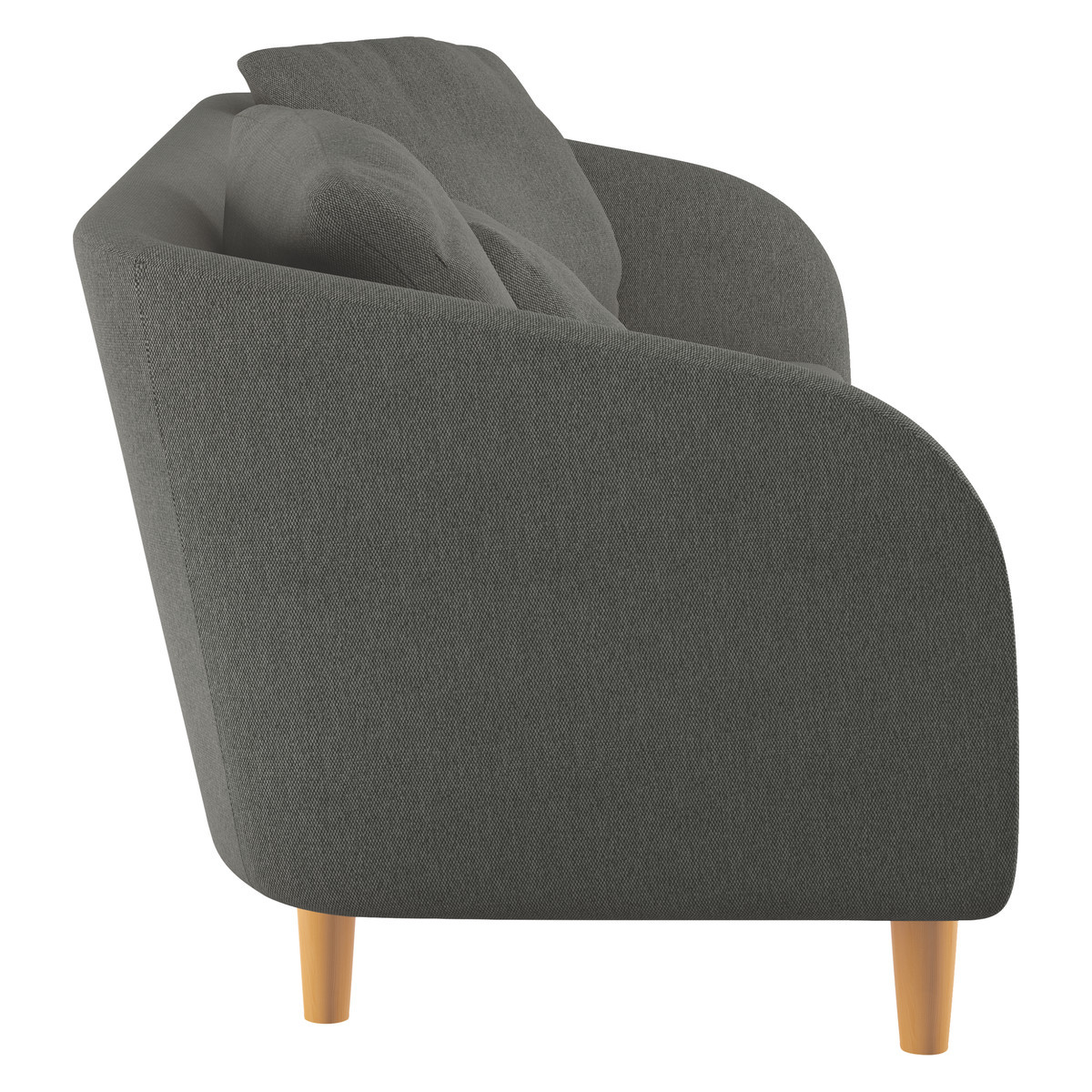 Colby Charcoal Grey FaBric 3 Seater Sofa, Charcoal – image 4