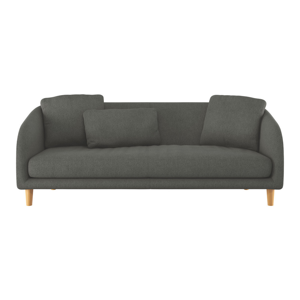 Colby Charcoal Grey FaBric 3 Seater Sofa, Charcoal – image 1