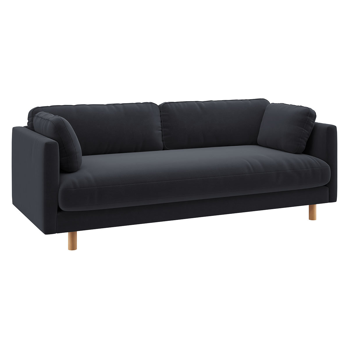 Mori Charcoal Grey Velvet 3 Seater Sofa, Charcoal – image 3