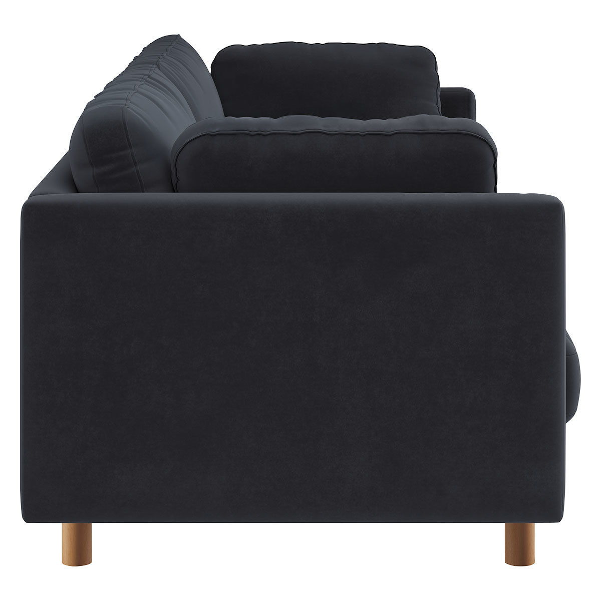 Mori Charcoal Grey Velvet 3 Seater Sofa, Charcoal – image 4