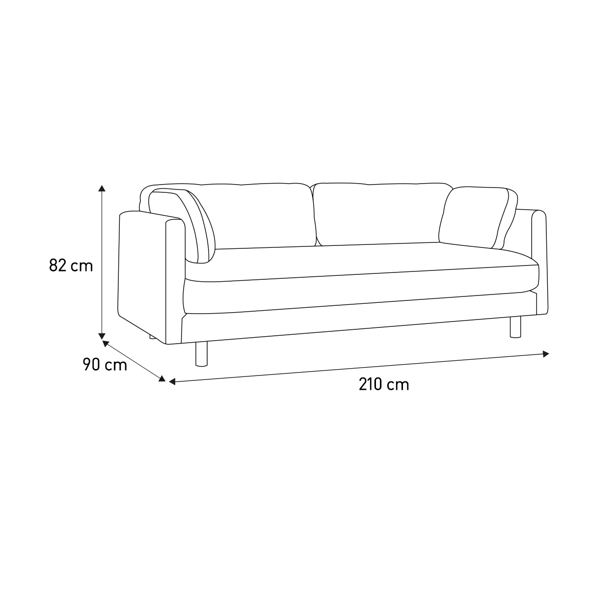 Mori Charcoal Grey Velvet 3 Seater Sofa, Charcoal – image 7