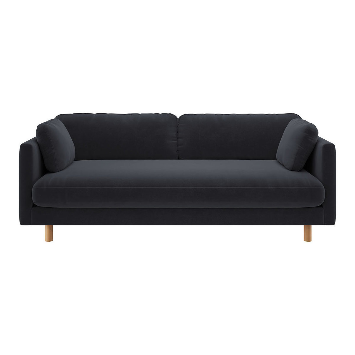 Mori Charcoal Grey Velvet 3 Seater Sofa, Charcoal – image 1