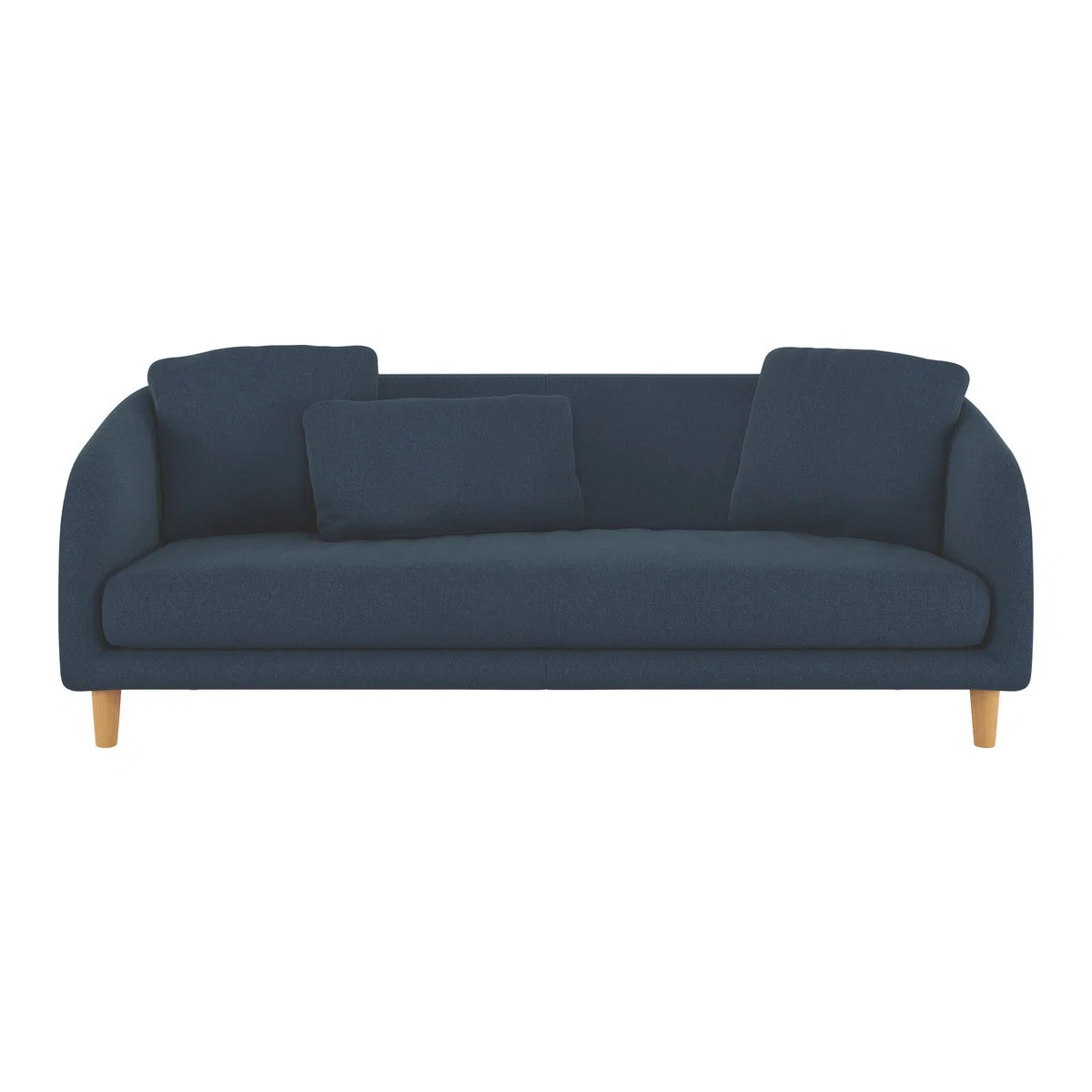 Colby Navy Blue Wool Herringbone 3 Seater Sofa, Navy – image 1