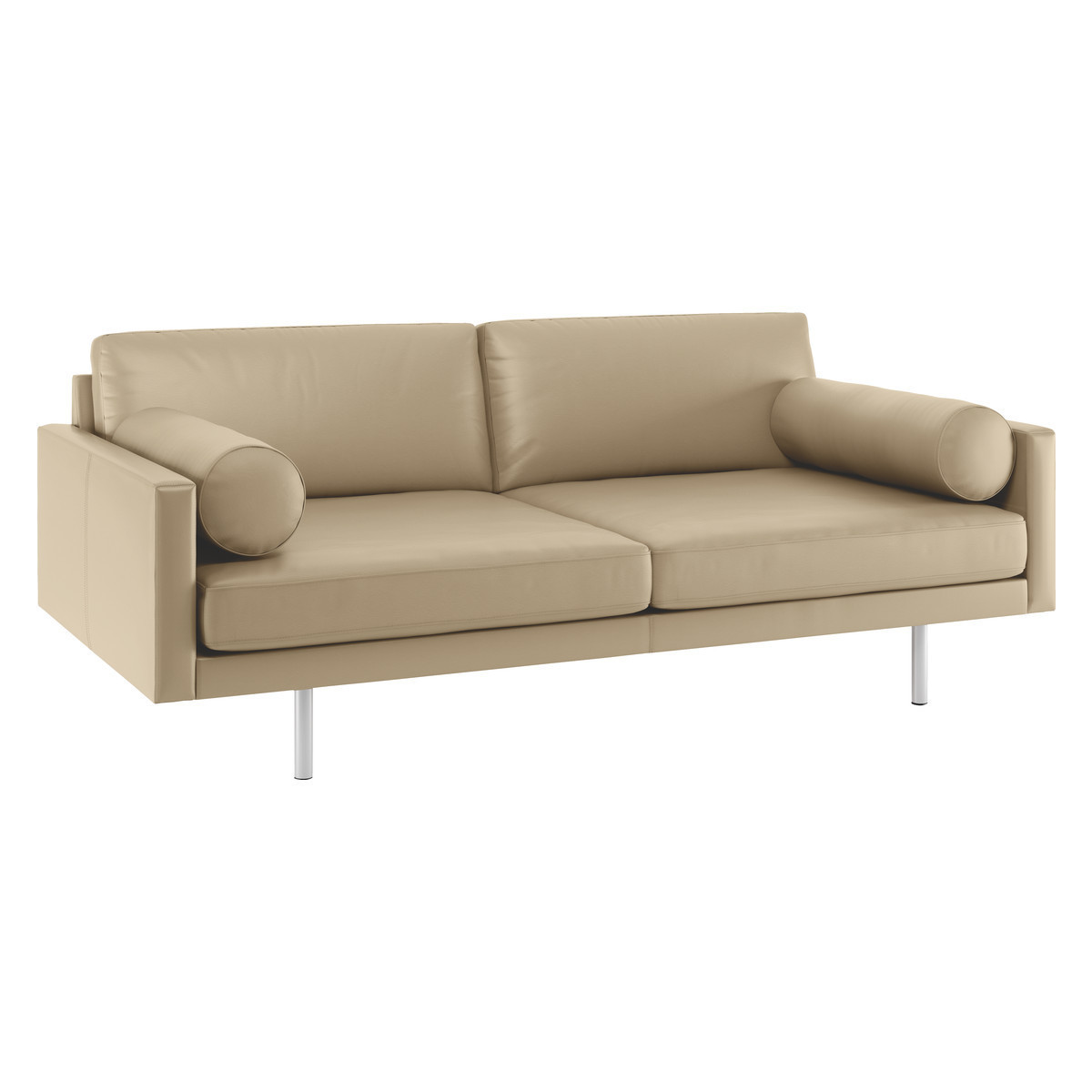 Spencer Stone Leather 3 Seater Sofa, Metal Legs, Stone – image 3