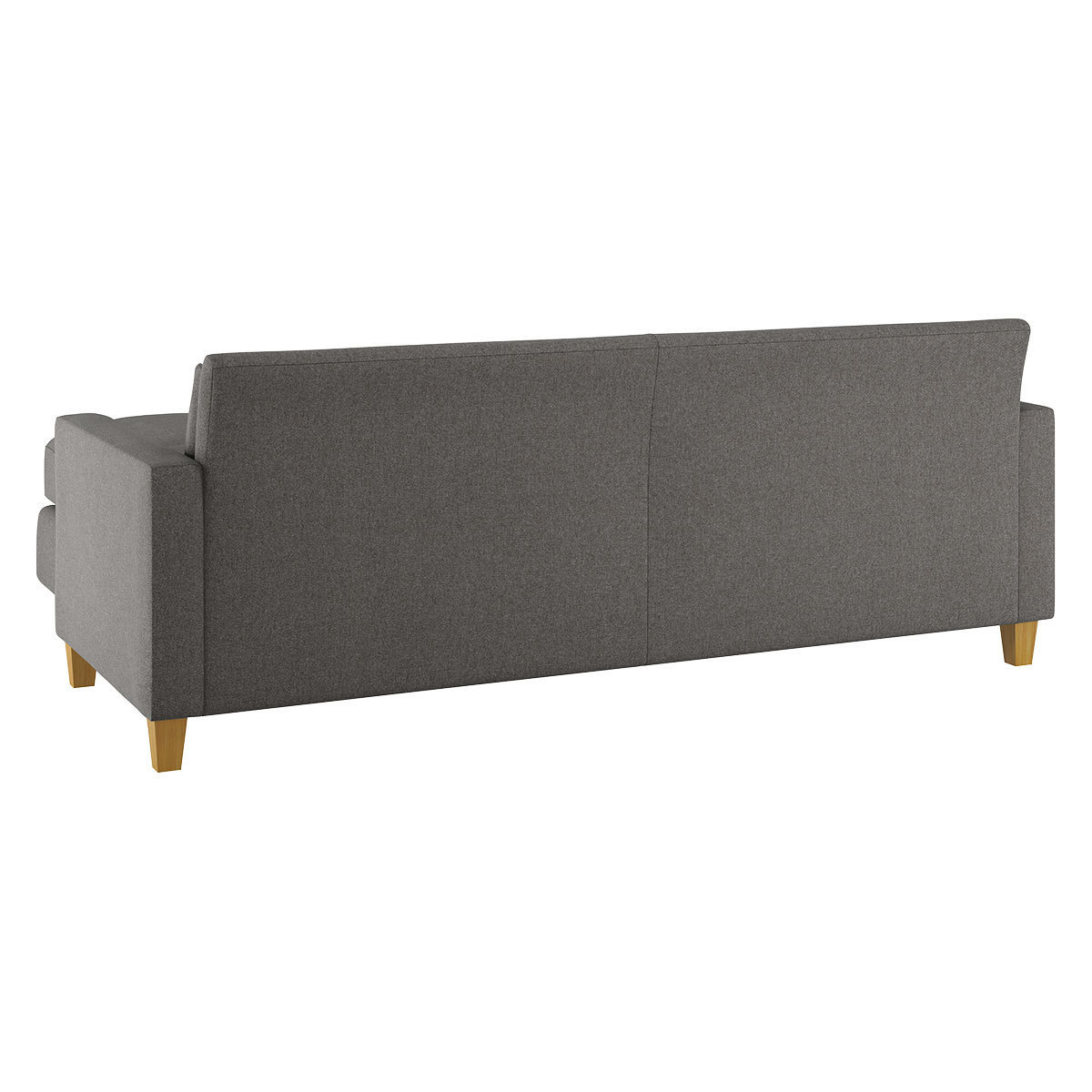 Chester Charcoal Grey Tweed Wool Mix 3 Seater Sofa Chaise, Oak Feet, Charcoal – image 5