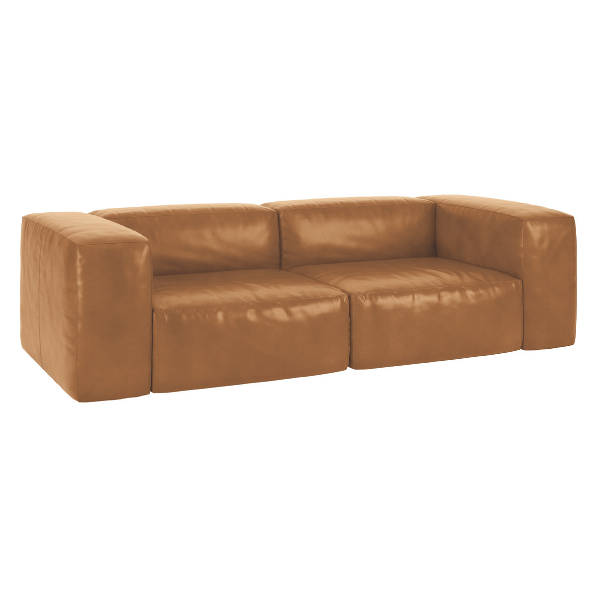 Opollo Mid Tan Leather 4 Seater Sofa, Mid Tan – image 3