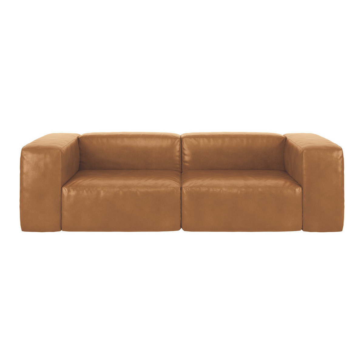 Opollo Mid Tan Leather 4 Seater Sofa, Mid Tan – image 1