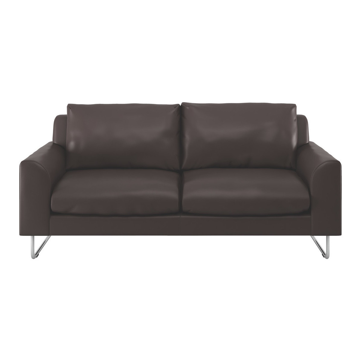 Lyle Brown Leather 2 Seater Sofa, Brown – image 1