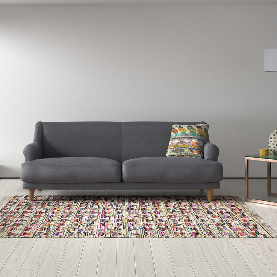 Townsend Grey Textured FaBric 3 Seater Sofa, Grey – image 2