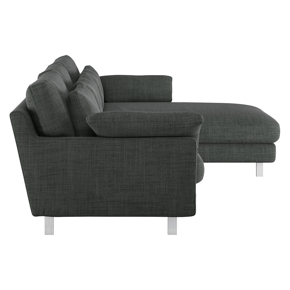 Cuscino Charocal Italian Woven Right-Arm Corner Sofa, Charcoal – image 4