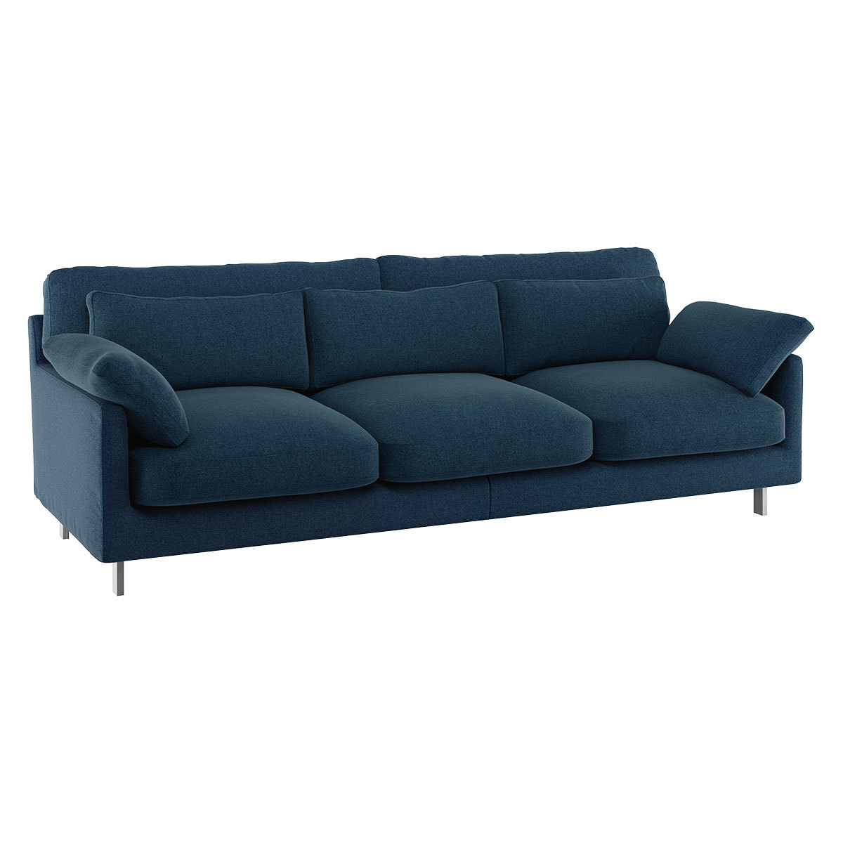 Cuscino Navy Blue Tweed Wool Mix 3 Seater Sofa, Navy – image 3