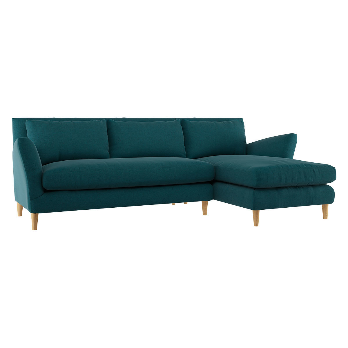 Keele Teal Green Wool Right -Arm Chaise Sofa, Green – image 3