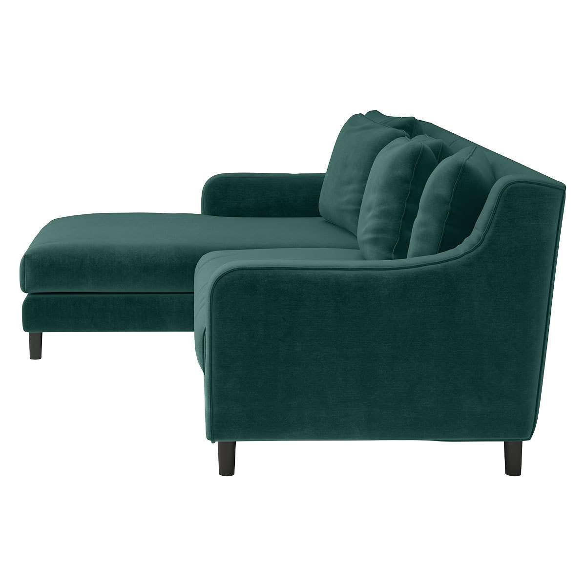 Swift Green Velvet Left Hand Chaise Sofa, Green – image 4