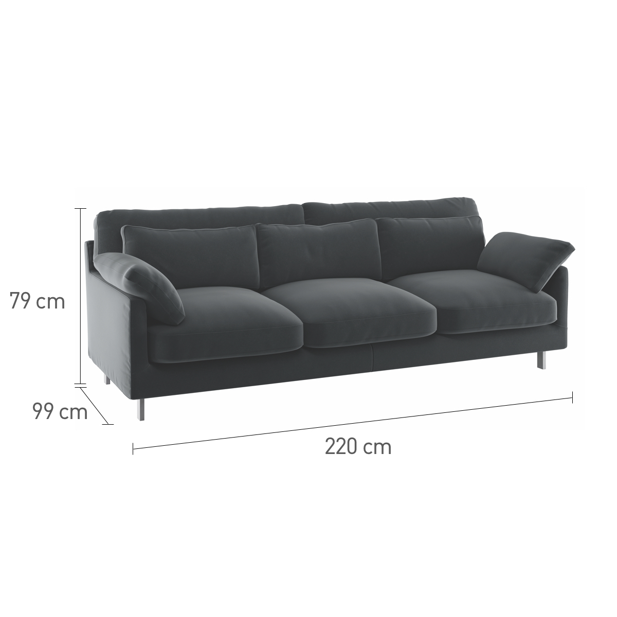 Cuscino Black And White Italian Woven FaBric 3 Seater Sofa, Black And White – image 7