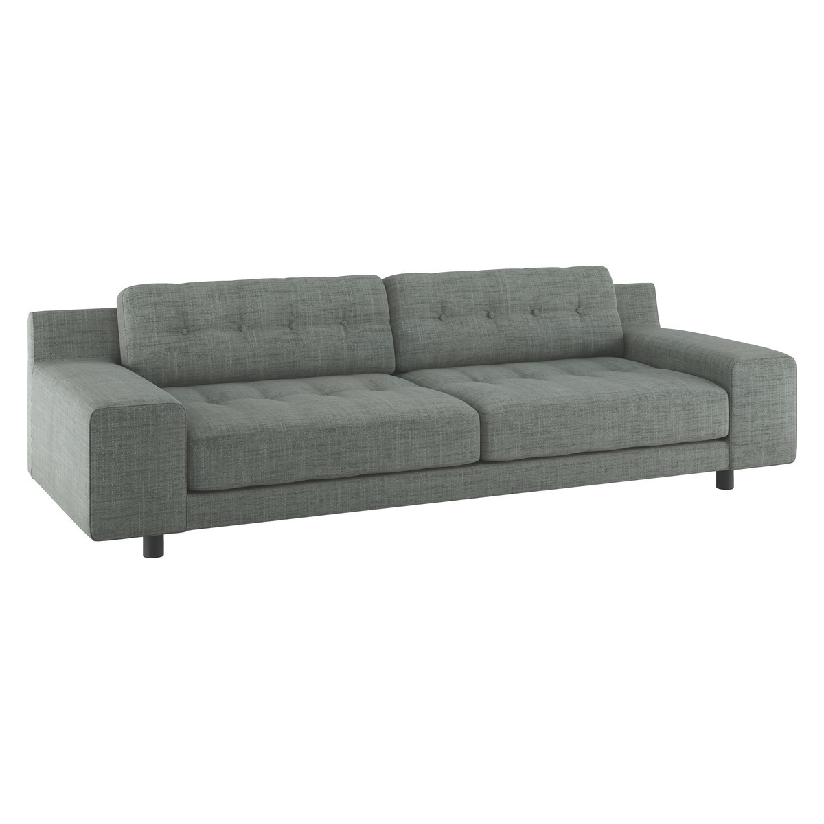 Hendricks Grey Italian Woven 4 Seater Sofa, Grey – image 3