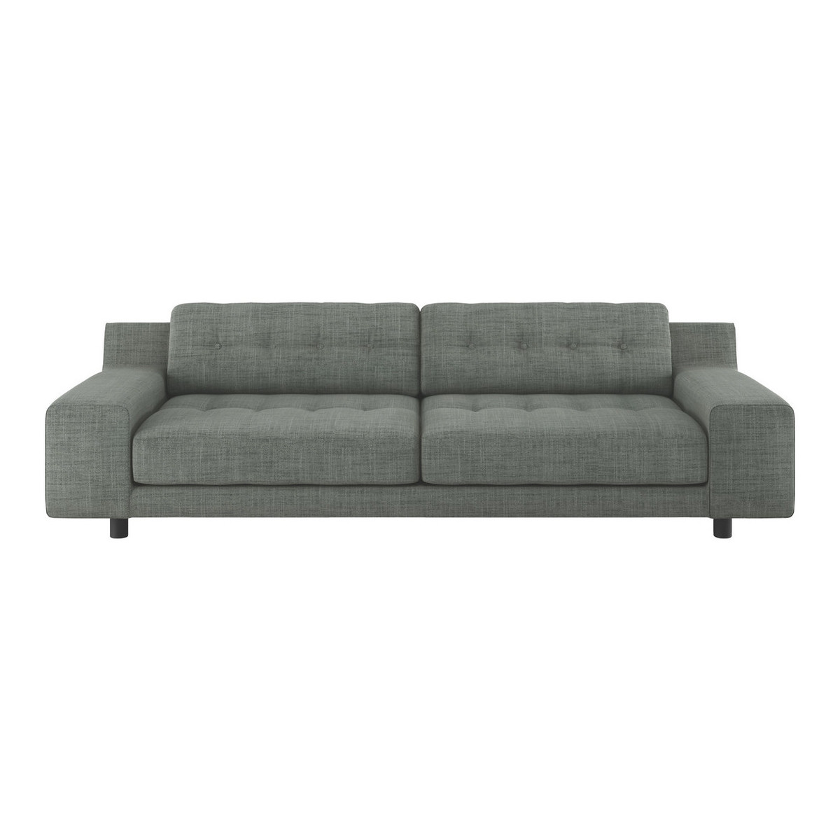 Hendricks Grey Italian Woven 4 Seater Sofa, Grey – image 1