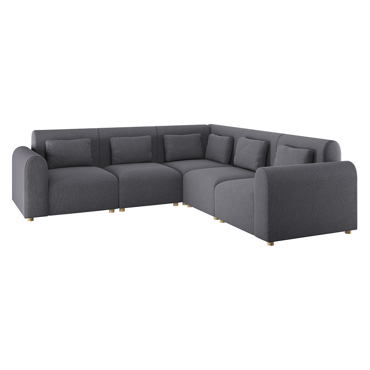 Tab Charcoal Grey FaBric 3 Seat Reversible Corner Sofa, Charcoal – image 3