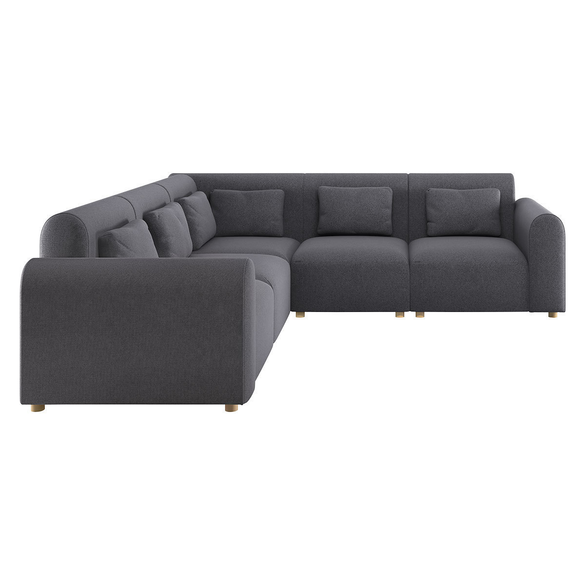 Tab Charcoal Grey FaBric 3 Seat Reversible Corner Sofa, Charcoal – image 4