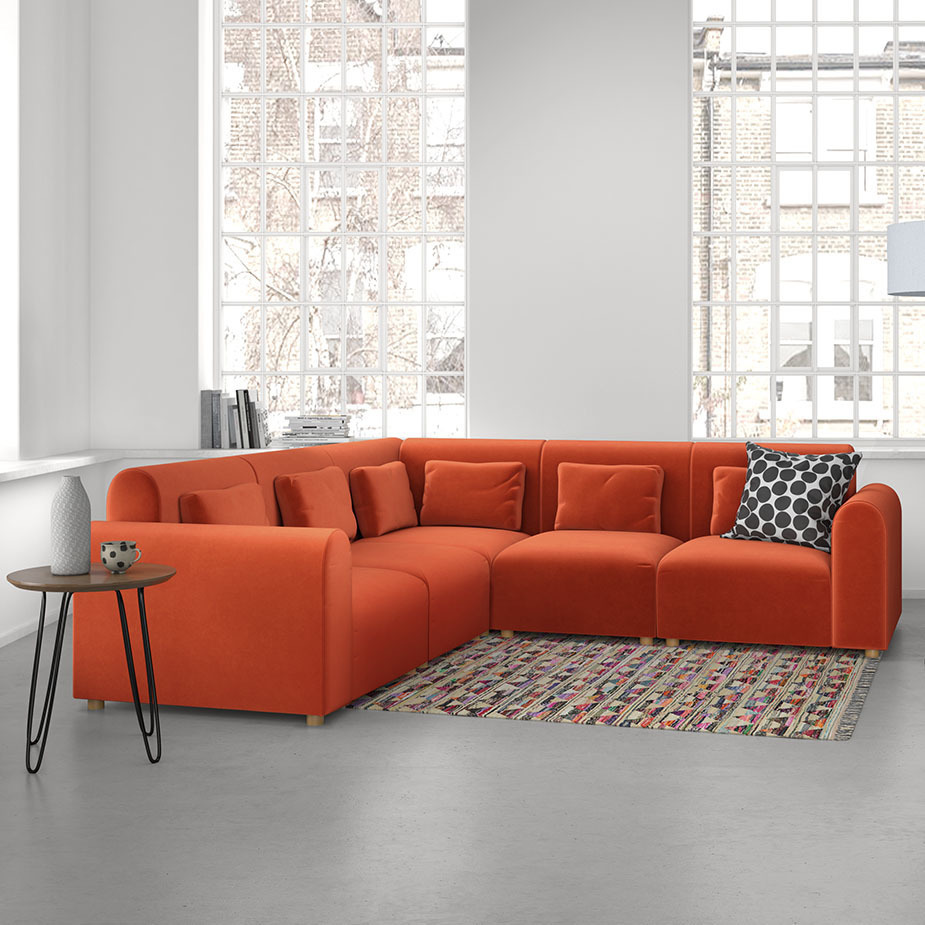 Tab Charcoal Grey FaBric 3 Seat Reversible Corner Sofa, Charcoal – image 8