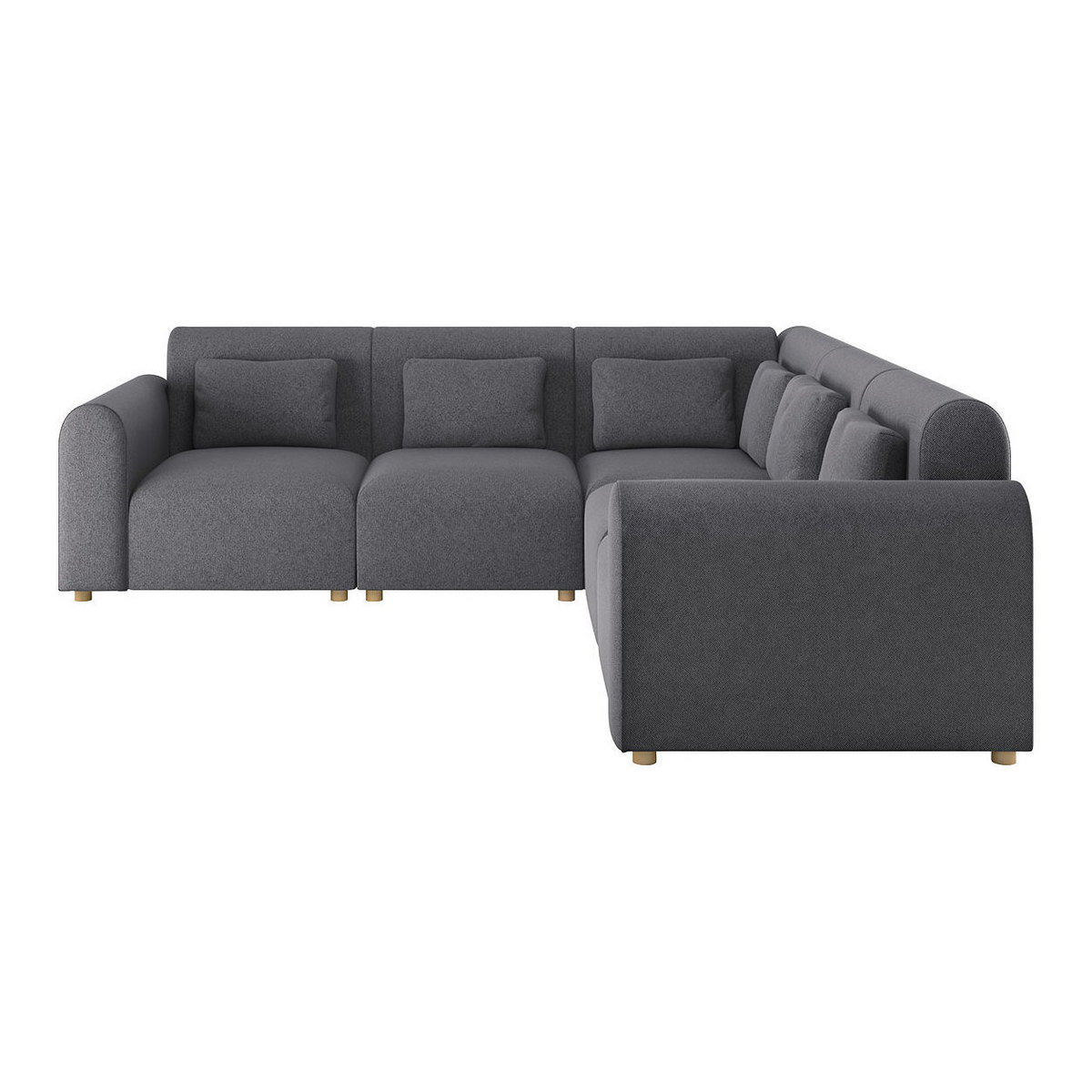 Tab Charcoal Grey FaBric 3 Seat Reversible Corner Sofa, Charcoal – image 1