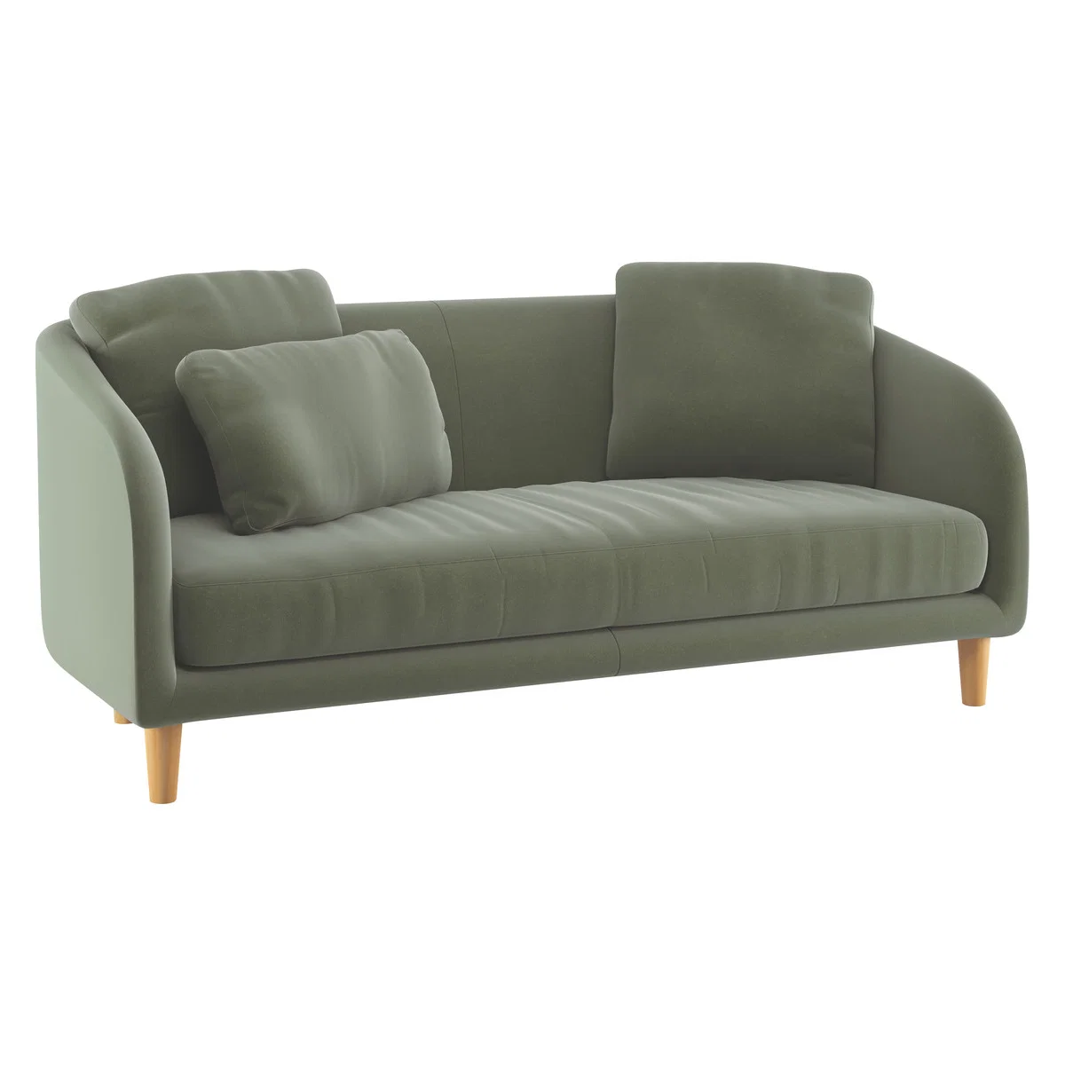 Colby Sage Green Velvet 2 Seater Sofa, Green Green – image 3