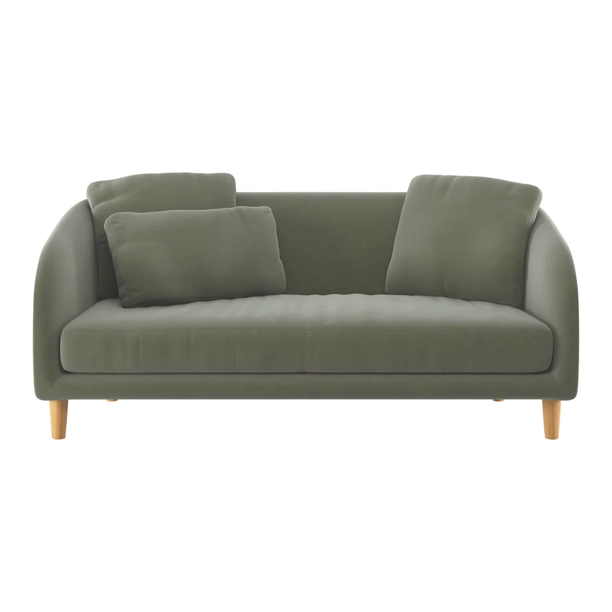 Colby Sage Green Velvet 2 Seater Sofa, Green Green – image 1