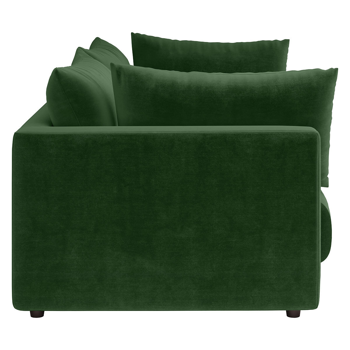 Clemence Green Velvet 3 Seat Sofa, Moss Green – image 3