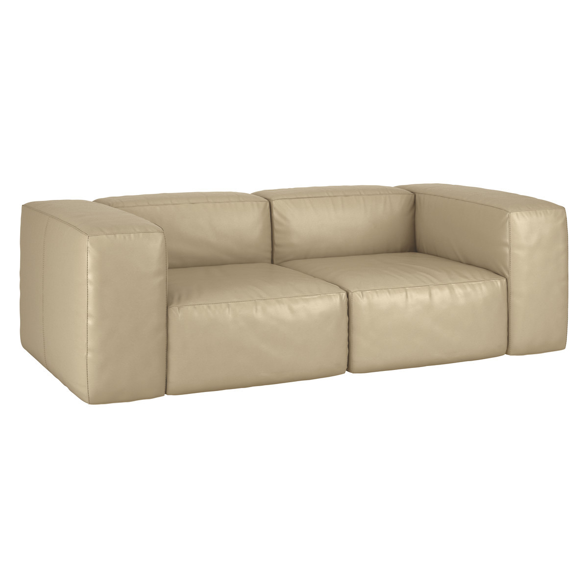 Opollo Stone Leather 3 Seater Sofa, Stone – image 3