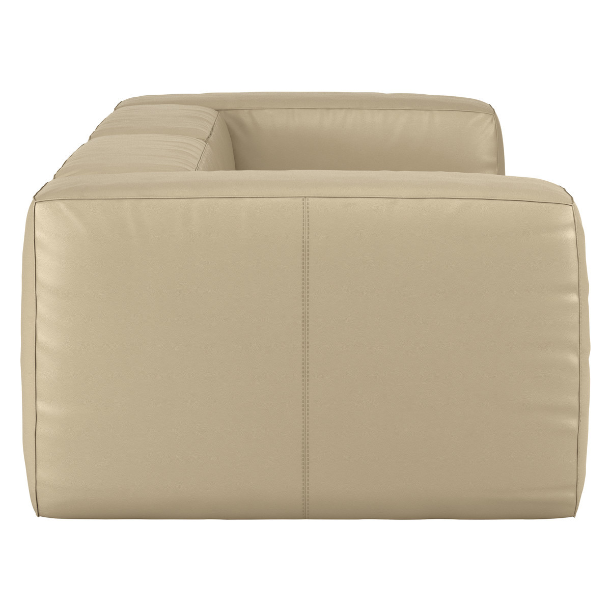 Opollo Stone Leather 3 Seater Sofa, Stone – image 4