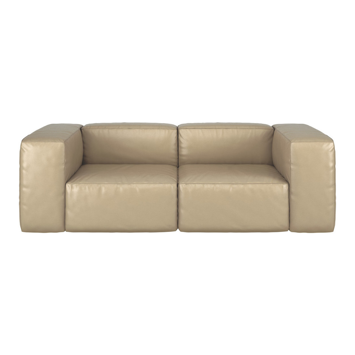Opollo Stone Leather 3 Seater Sofa, Stone – image 1