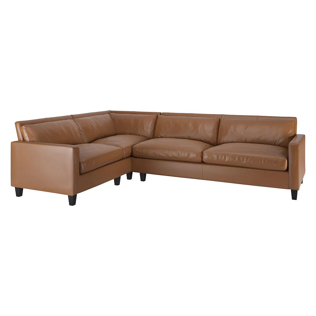 Chester Light Brown Leather Right-Arm Corner Sofa, Dark Feet, Light Brown – image 4