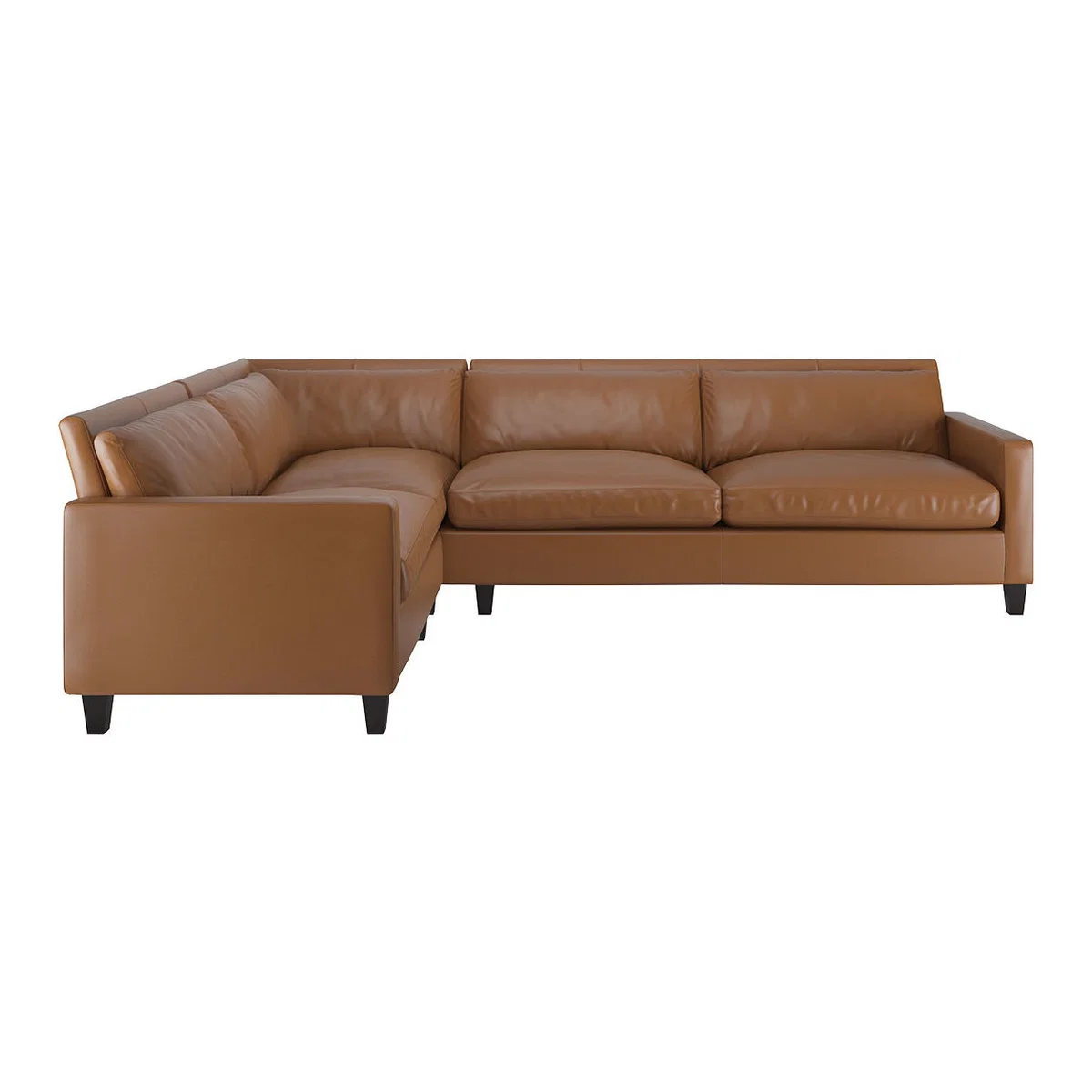 Chester Light Brown Leather Right-Arm Corner Sofa, Dark Feet, Light Brown – image 1