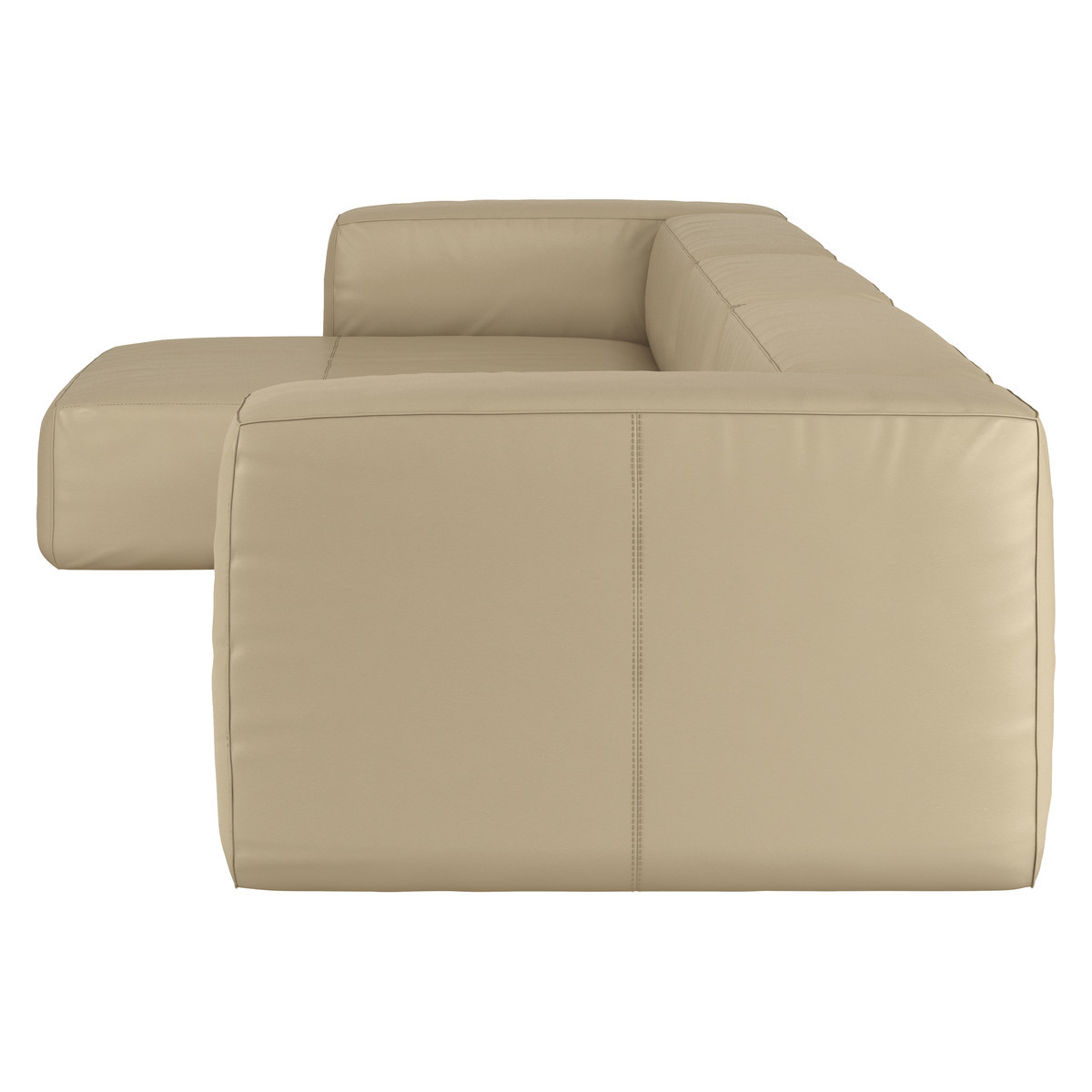 Opollo Stone Leather Large Left Arm Chaise Sofa Group, Stone – image 4