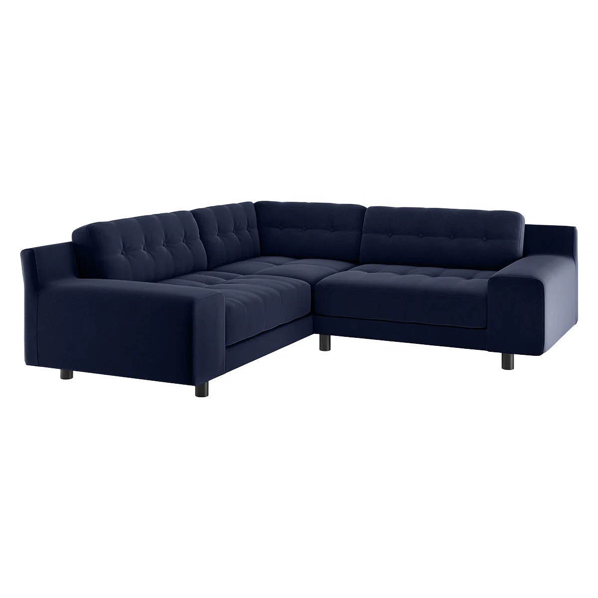 Hendricks Dark Blue Velvet FaBric Small Right-Hand Corner Sofa, Navy – image 4
