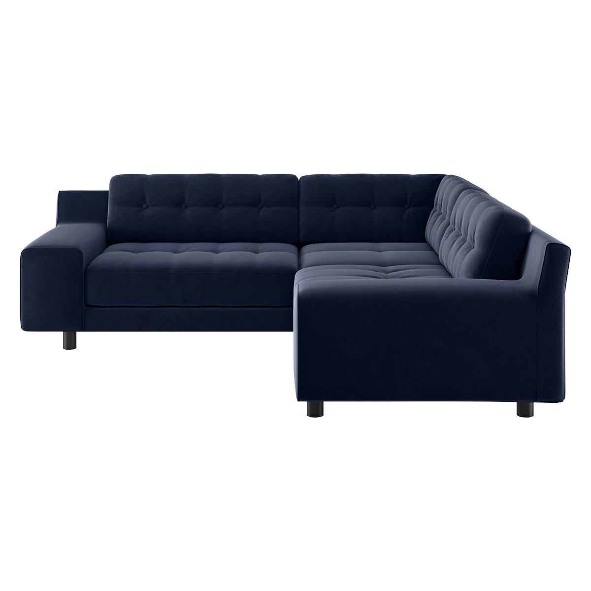 Hendricks Dark Blue Velvet FaBric Small Right-Hand Corner Sofa, Navy – image 5