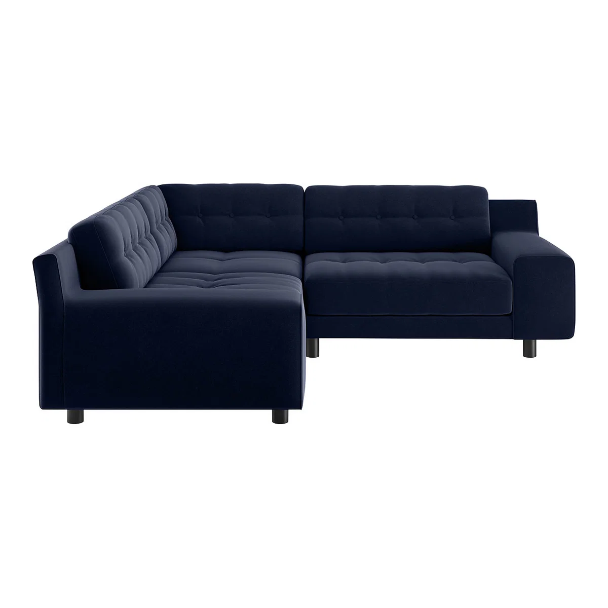 Hendricks Dark Blue Velvet FaBric Small Right-Hand Corner Sofa, Navy – image 1