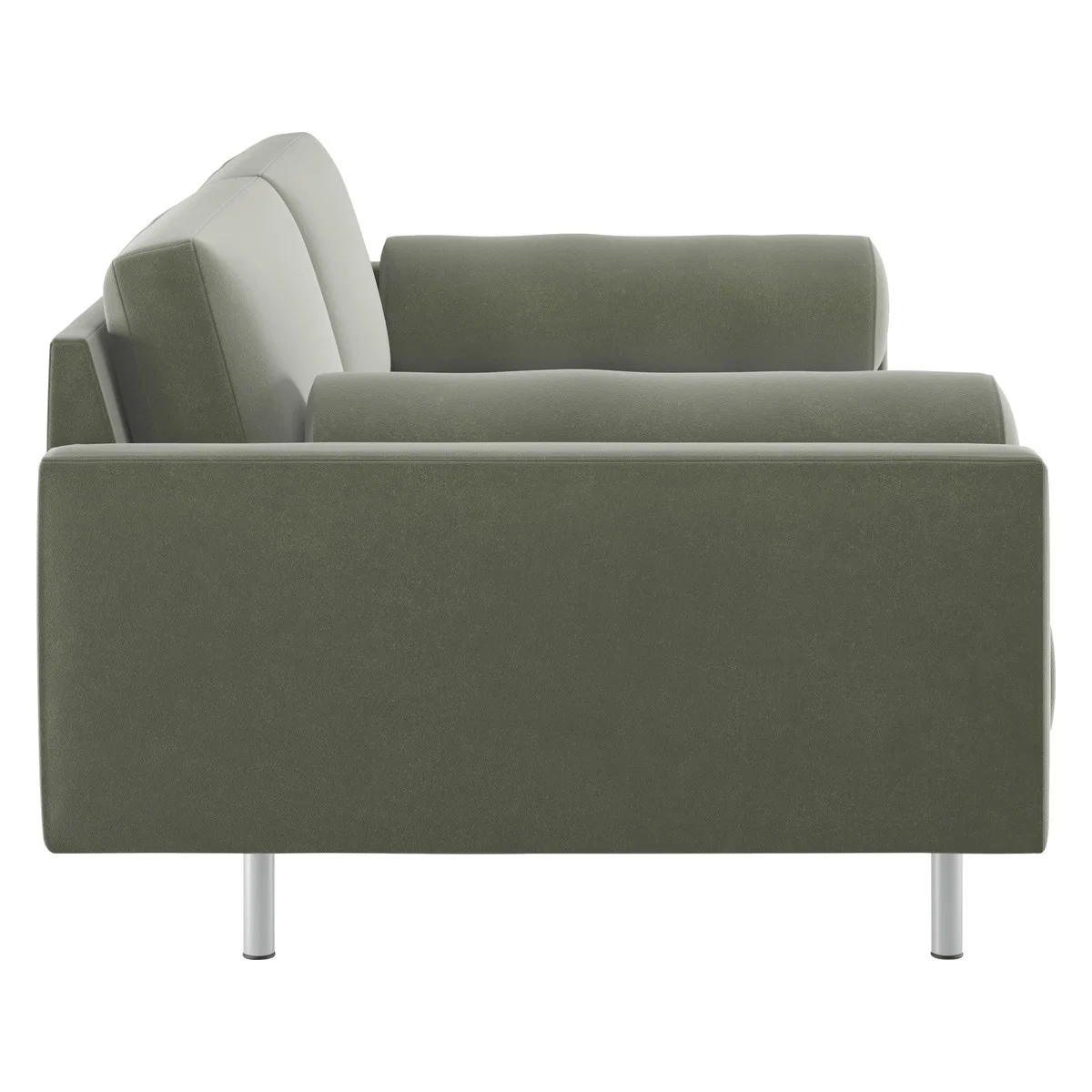 Spencer Sage Green Velvet 3 Seater Sofa, Metal Legs, Green Green – image 4