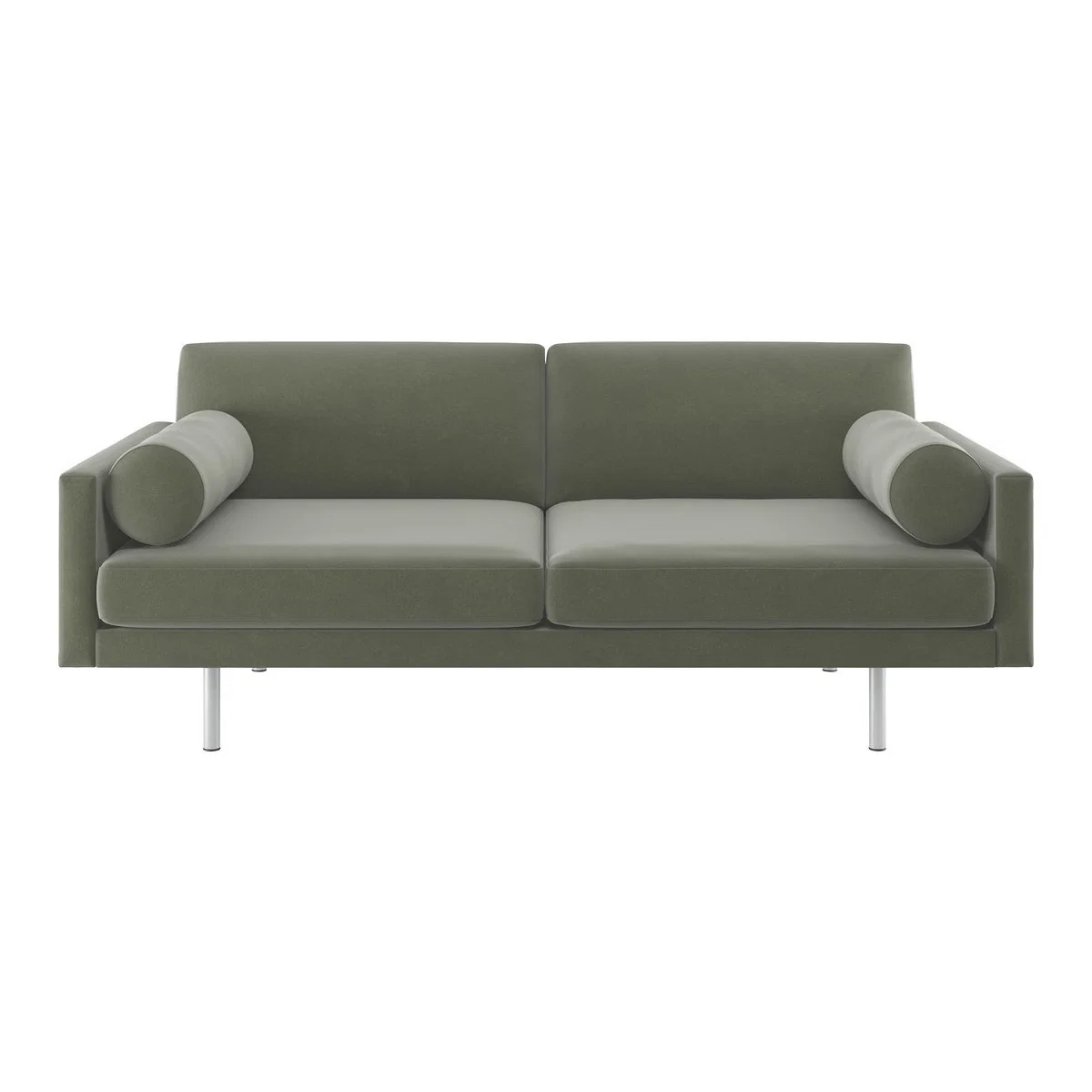 Spencer Sage Green Velvet 3 Seater Sofa, Metal Legs, Green Green – image 1