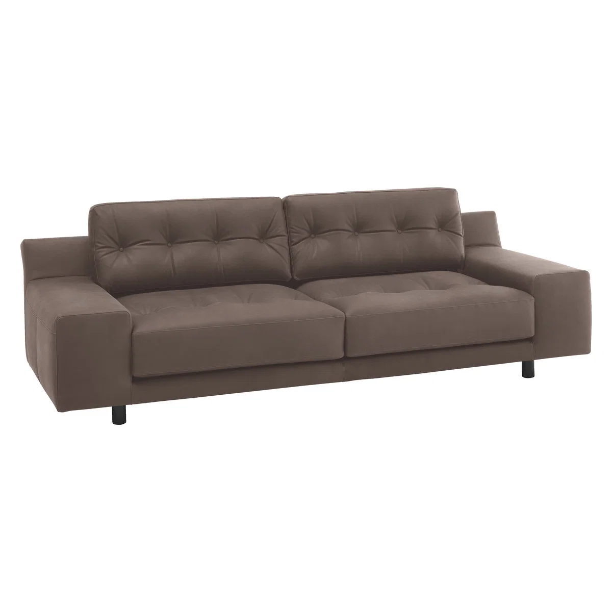Hendricks Dark Brown Luxury Leather 4 Seater Sofa, Brown – image 3